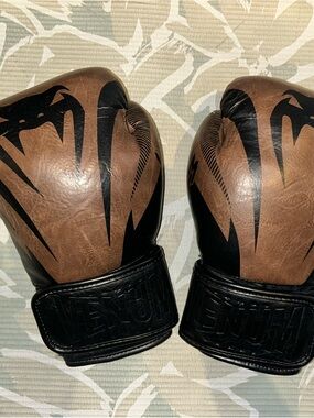 Venum Brown & Black Boxing Gloves
